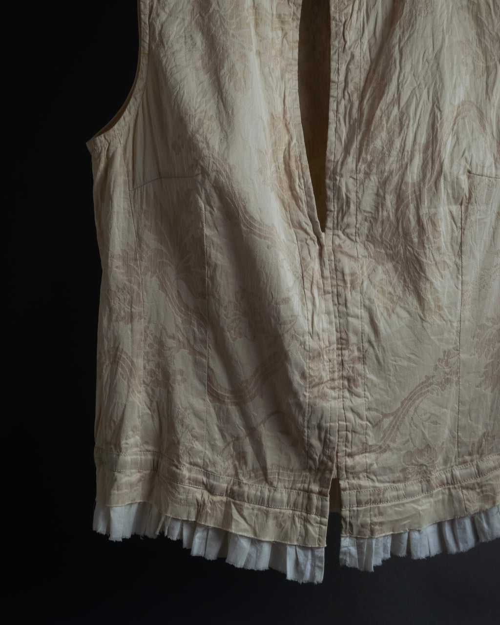 "DRIES VAN NOTTEN" Botanical print wrinkled tiered ruffle design vest