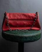 "MAISON MARGIELA 2001SS" Horizontal design silver chain handle leather bag