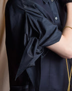 "HERMES" Gaultier period twisted sleeve cotton shirt