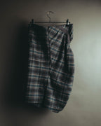 "BRUNELLO CUCINELLI" Late 90's-early 10's Soft wool plaid draped skirt