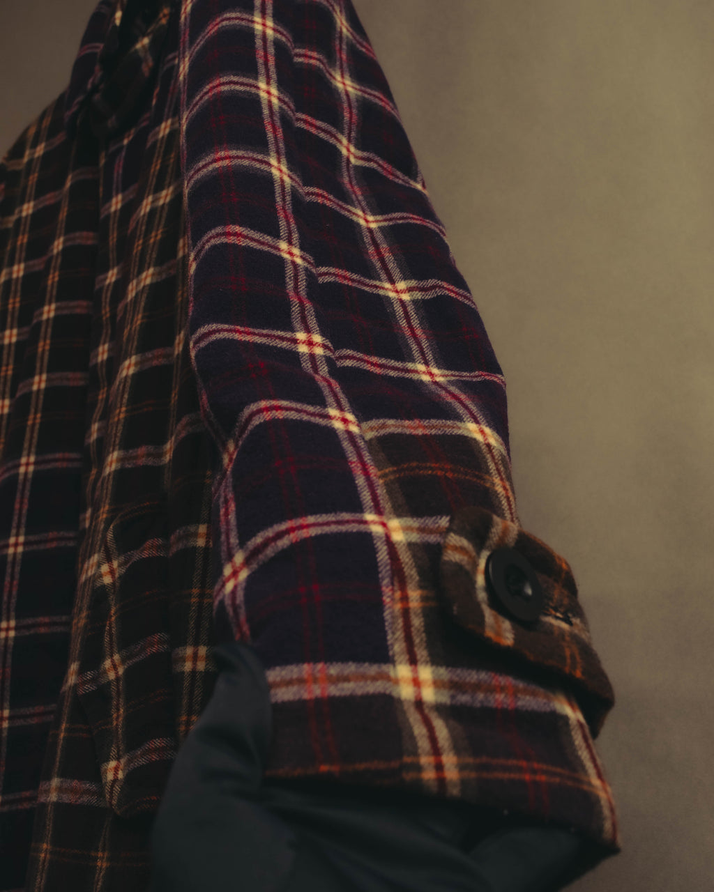 “sacai” 2010's Tartan wool cashmere padded hybrid coat