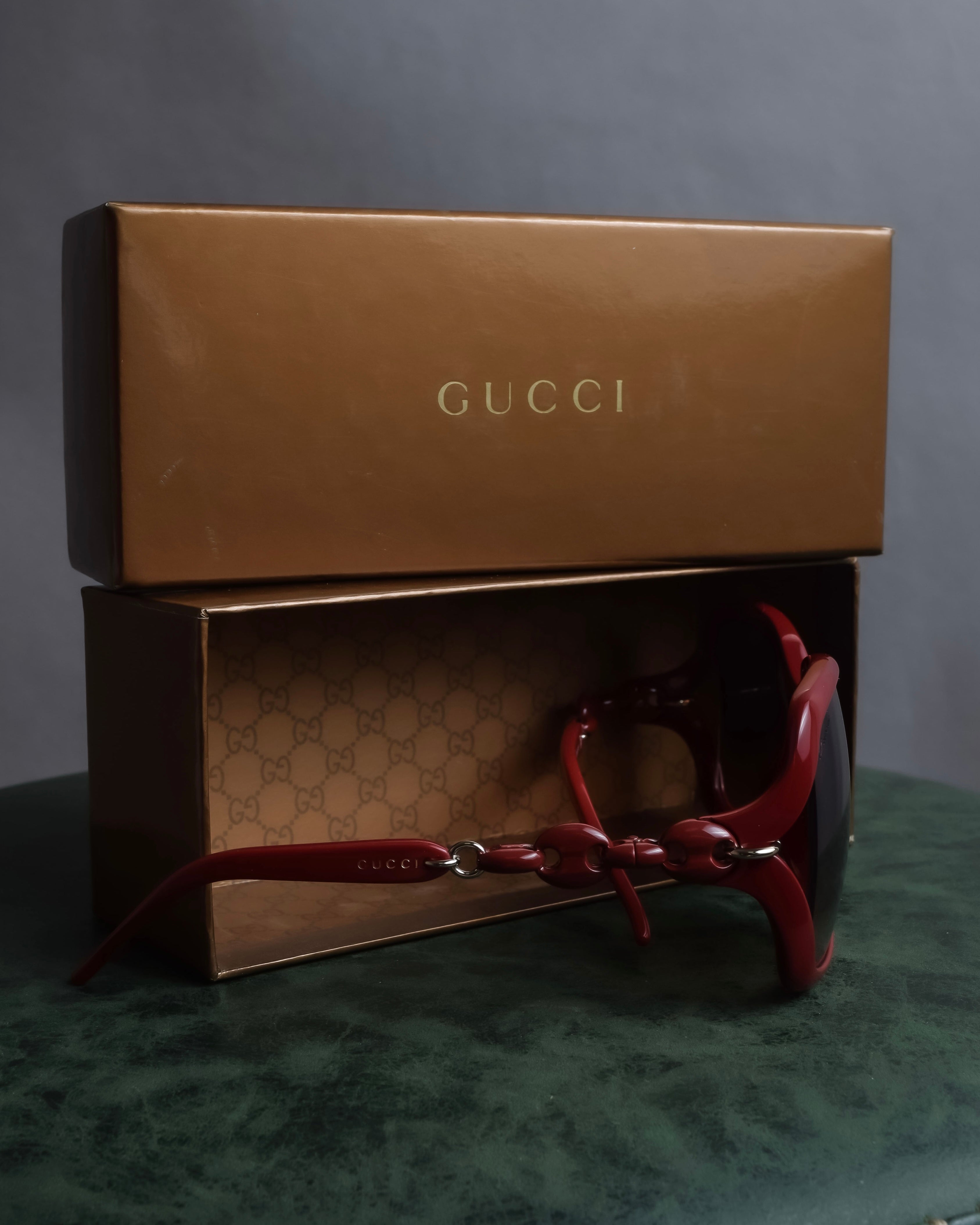 "GUCCI" Gold parts design square frame sunglasses