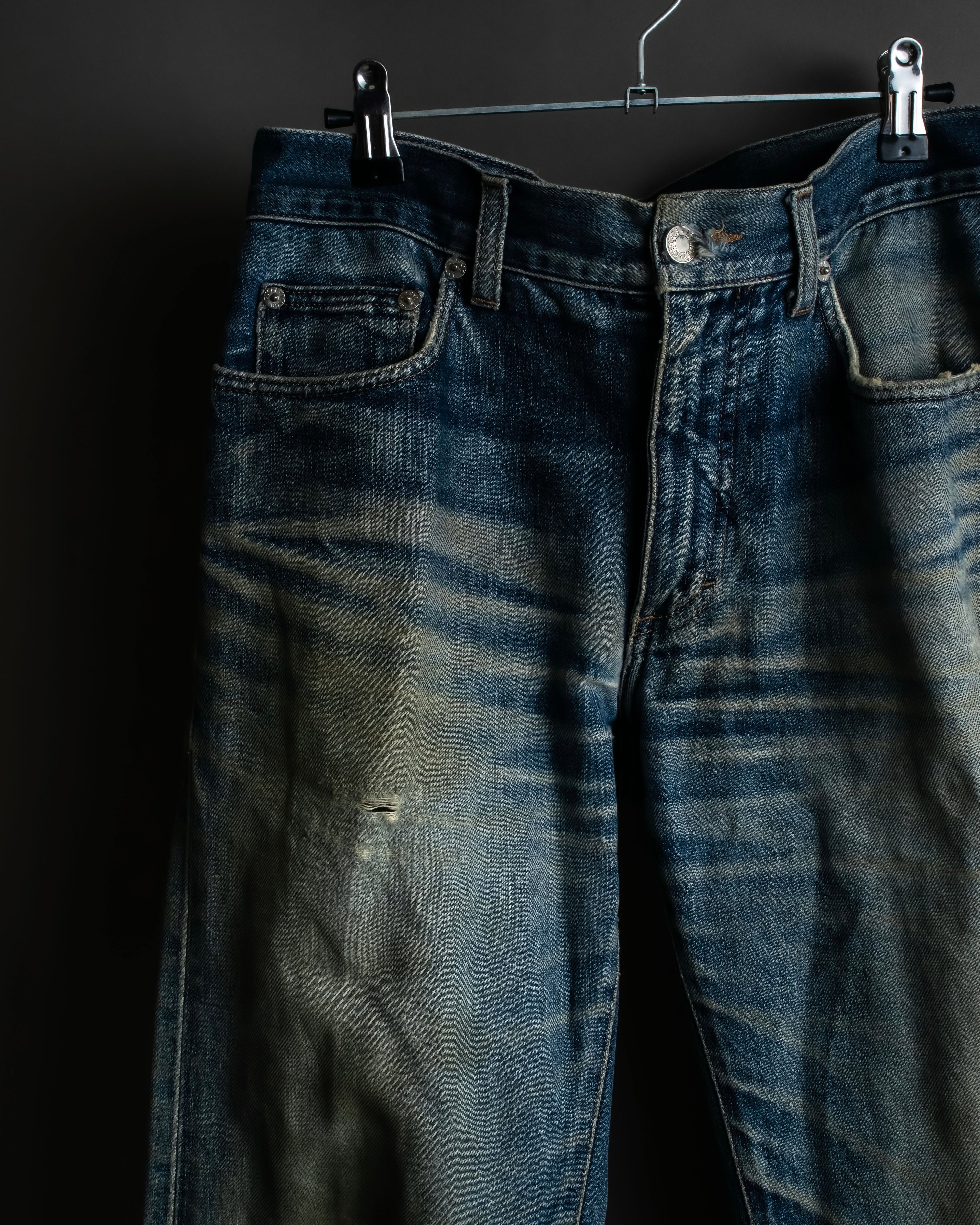 "GUCCI" Gradient fade design tapered denim