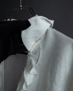 "GUCCI" Michele period ruffle round collar linen pullover shirt