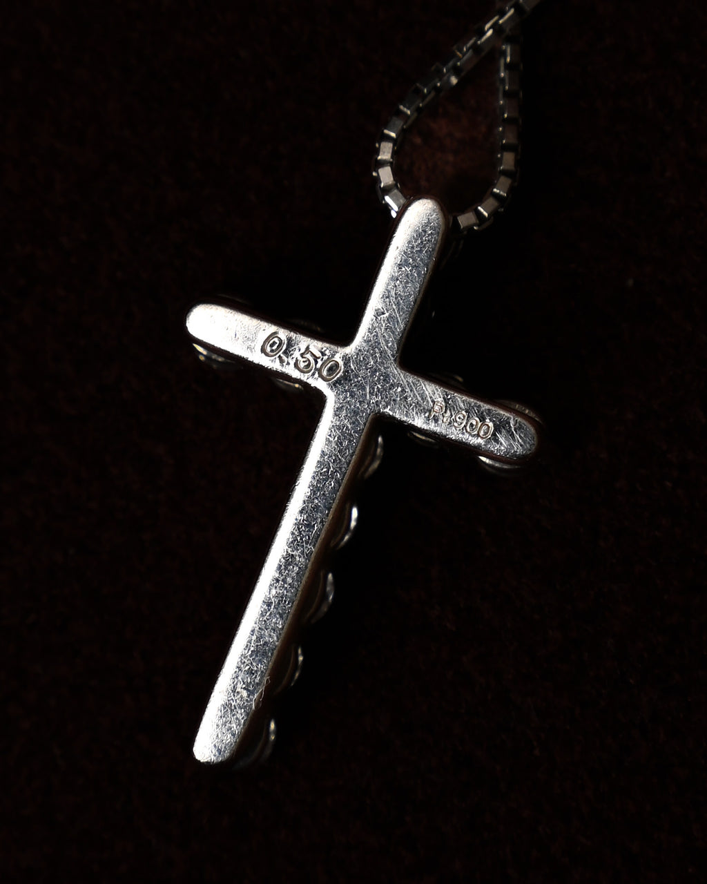 Pre-Loved/ Diamond(0.50ct) Cross Top Platinum Necklace