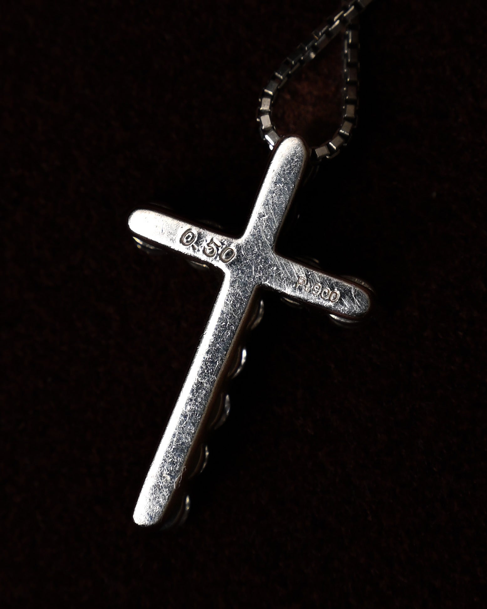 Pre-Loved/ Diamond(0.50ct) Cross Top Platinum Necklace