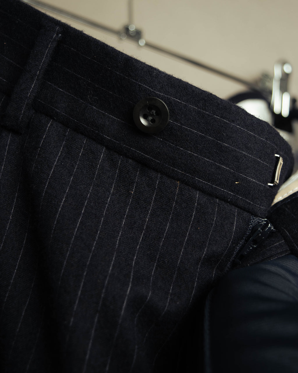 -SPECIAL- “Hermès” 80’s-90’s Super 120’s wool pinstripe double breasted setup