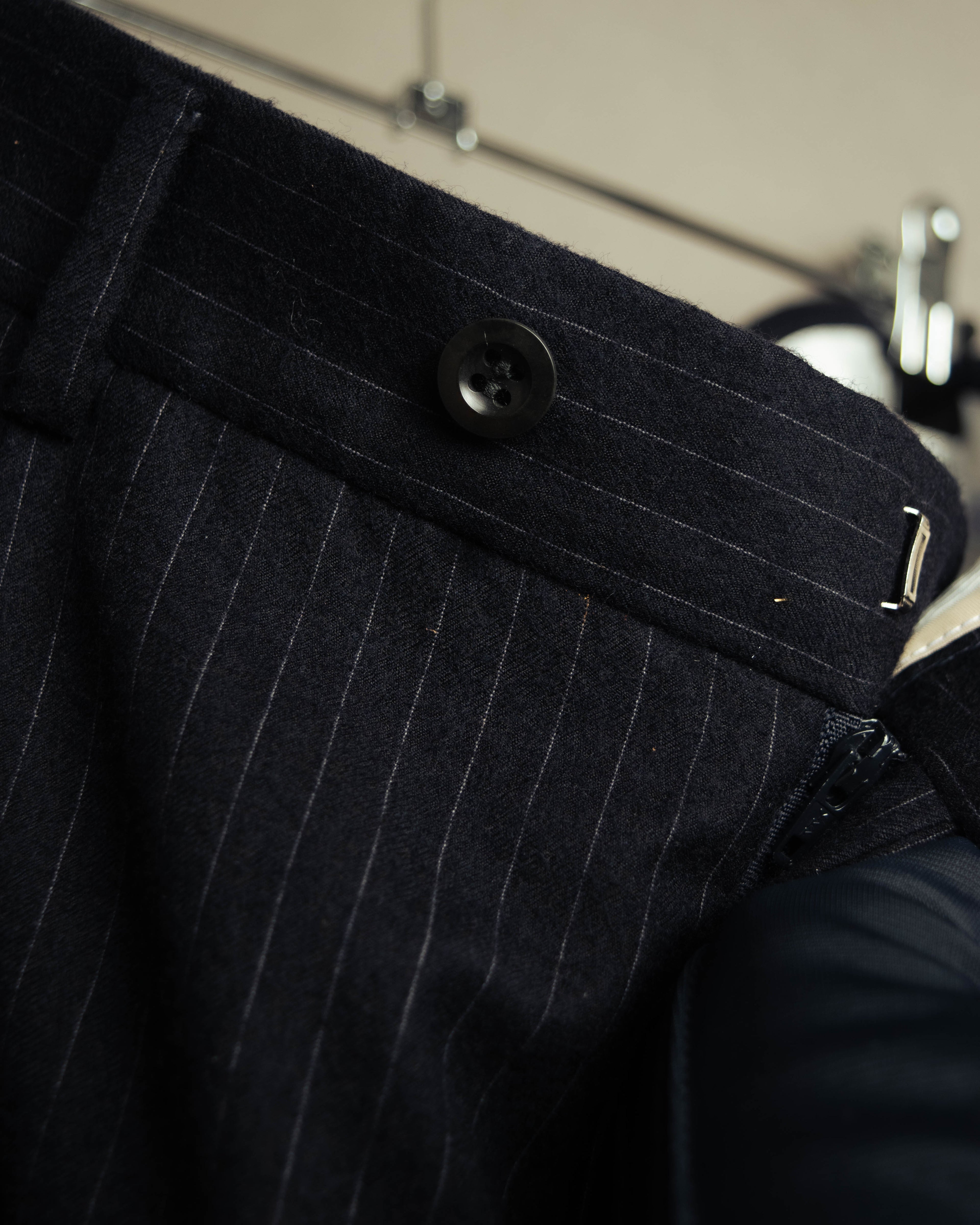 -SPECIAL- “Hermès” 80’s-90’s Super 120’s wool pinstripe double breasted setup