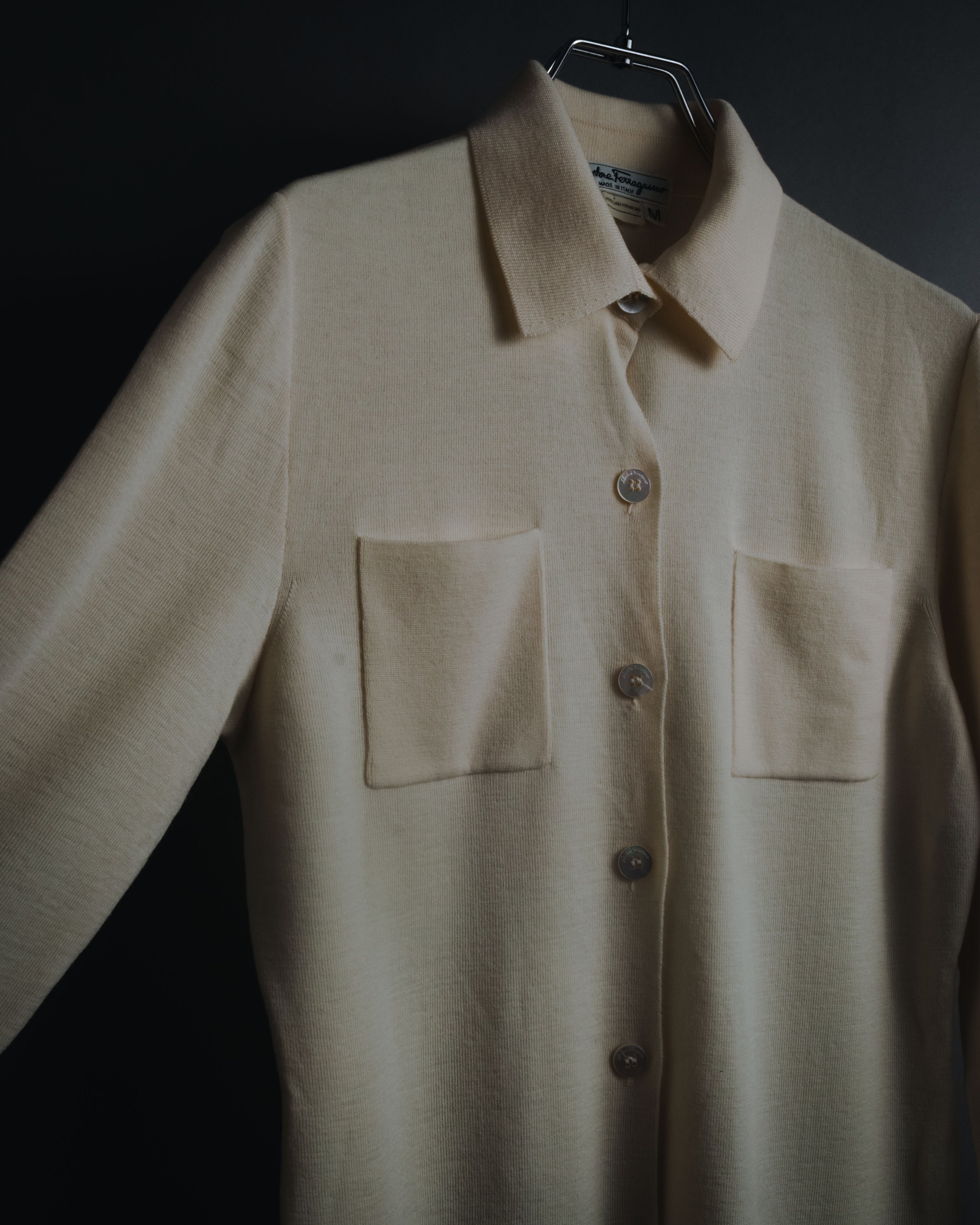 "Salvatore Ferragamo" 2000’s virgin wool knit shirt