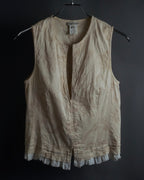 "DRIES VAN NOTTEN" Botanical print wrinkled tiered ruffle design vest