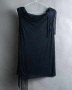 "Rick Owens Lilies" Fringe design draping sleeveless tops