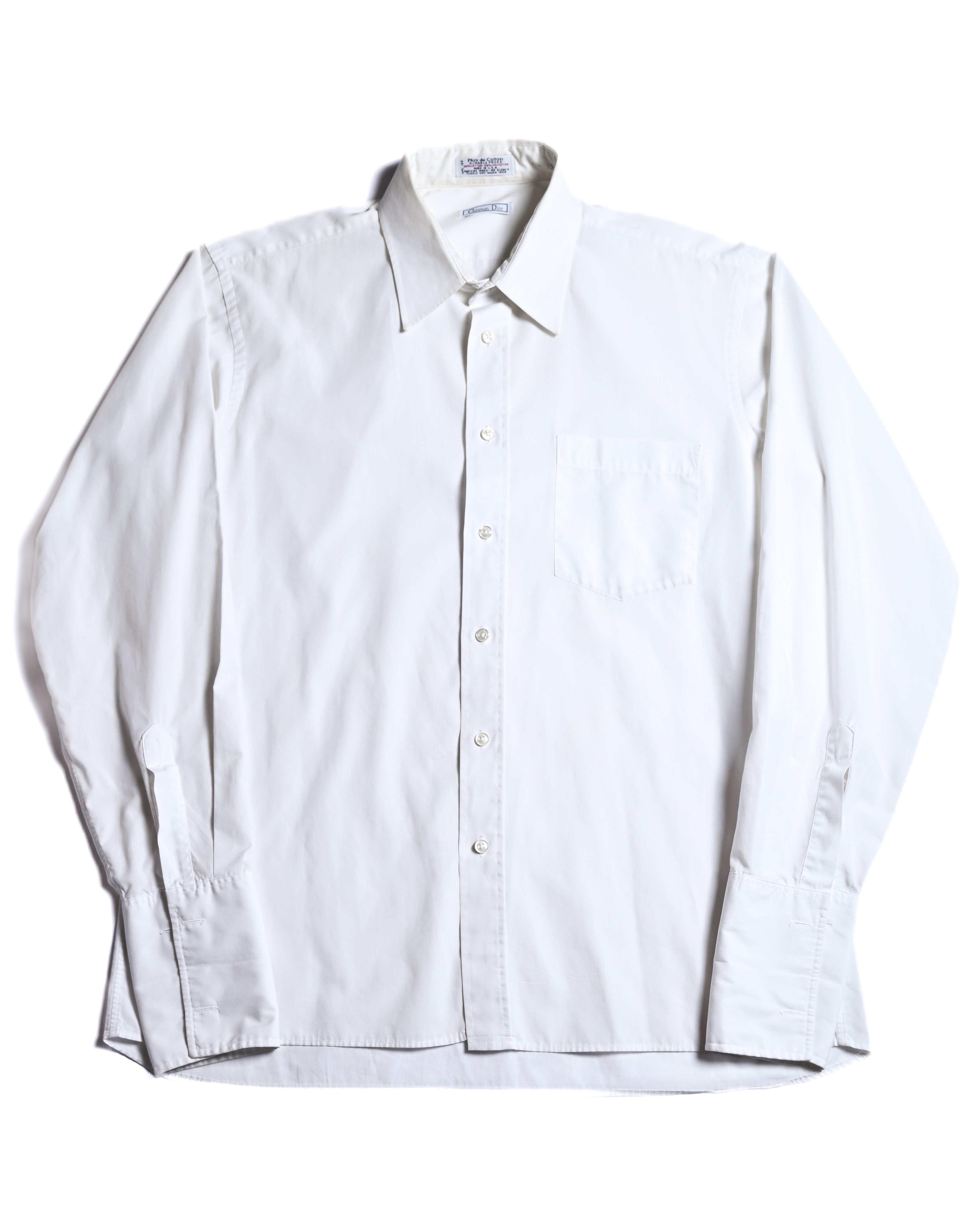 Christian Dior/ Relax Fit French Cuff Dress Shirt White