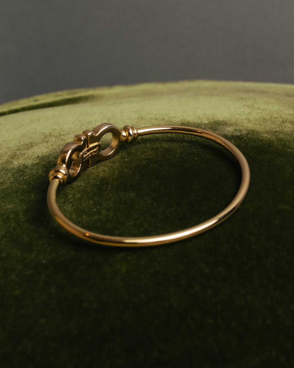 “Salvatore Ferragamo” 90’s-00’s Gancini gold tone bangle bracelet