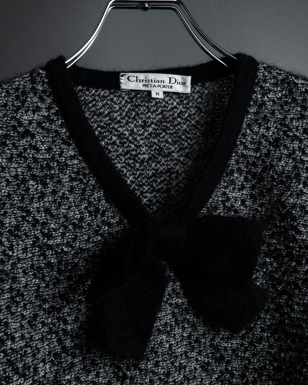"Christian Dior PRETA PORTER"
Ribbon design mixed yarn knit pullover