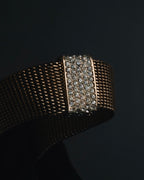 "Christian Dior" 80’s wide mesh pavé bar necklace