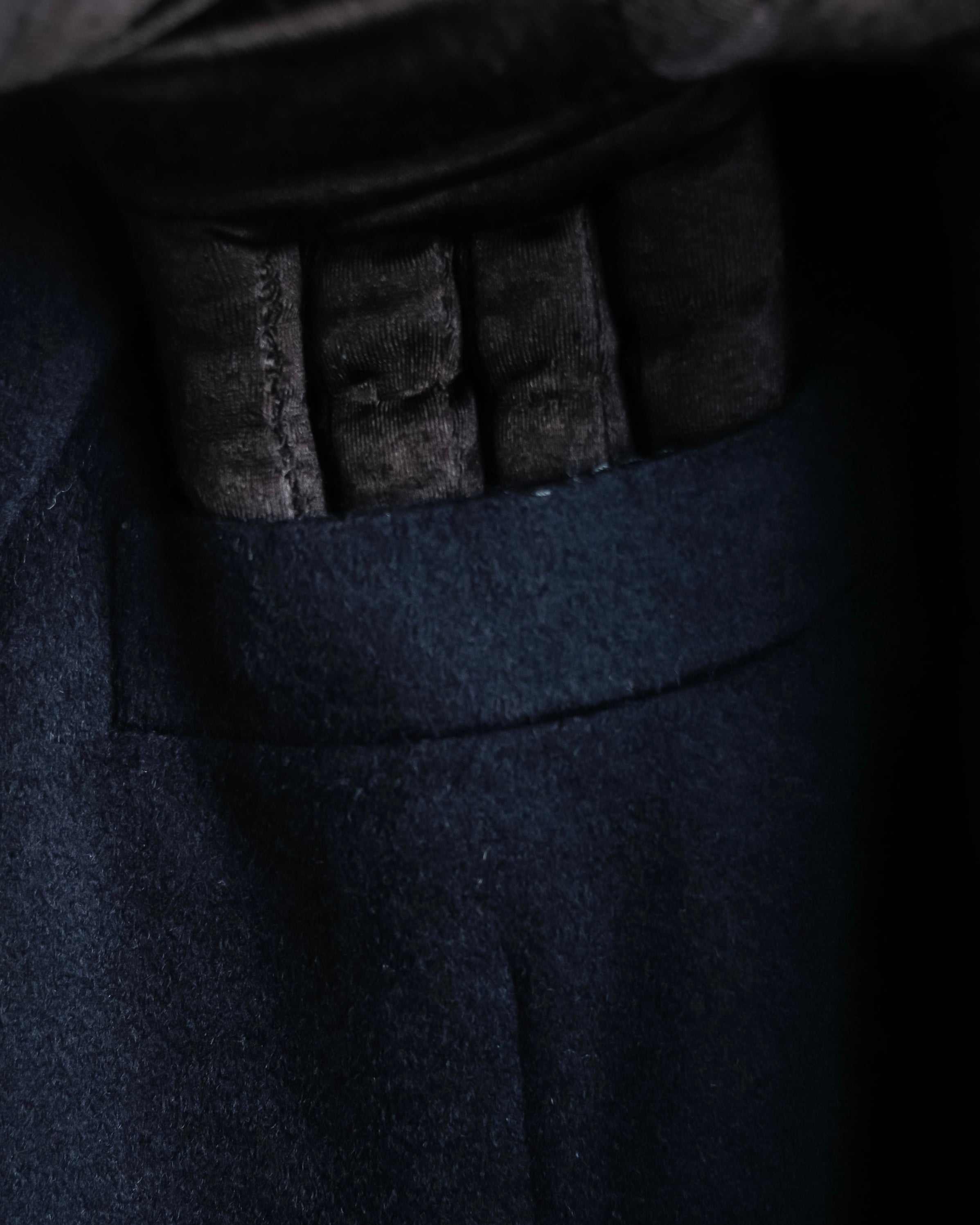 "HERMES" 90's Pure cashmere navy blue tailored jacket