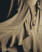 "GIORGIO ARMANI" 90's-00's Draped silk sleeveless top and skirt set