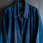 "Vintage gathered sleeve design denim long coat"