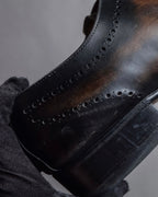 "GERARD SENÉ" Hand-patinated curved silhouette oxford shoes