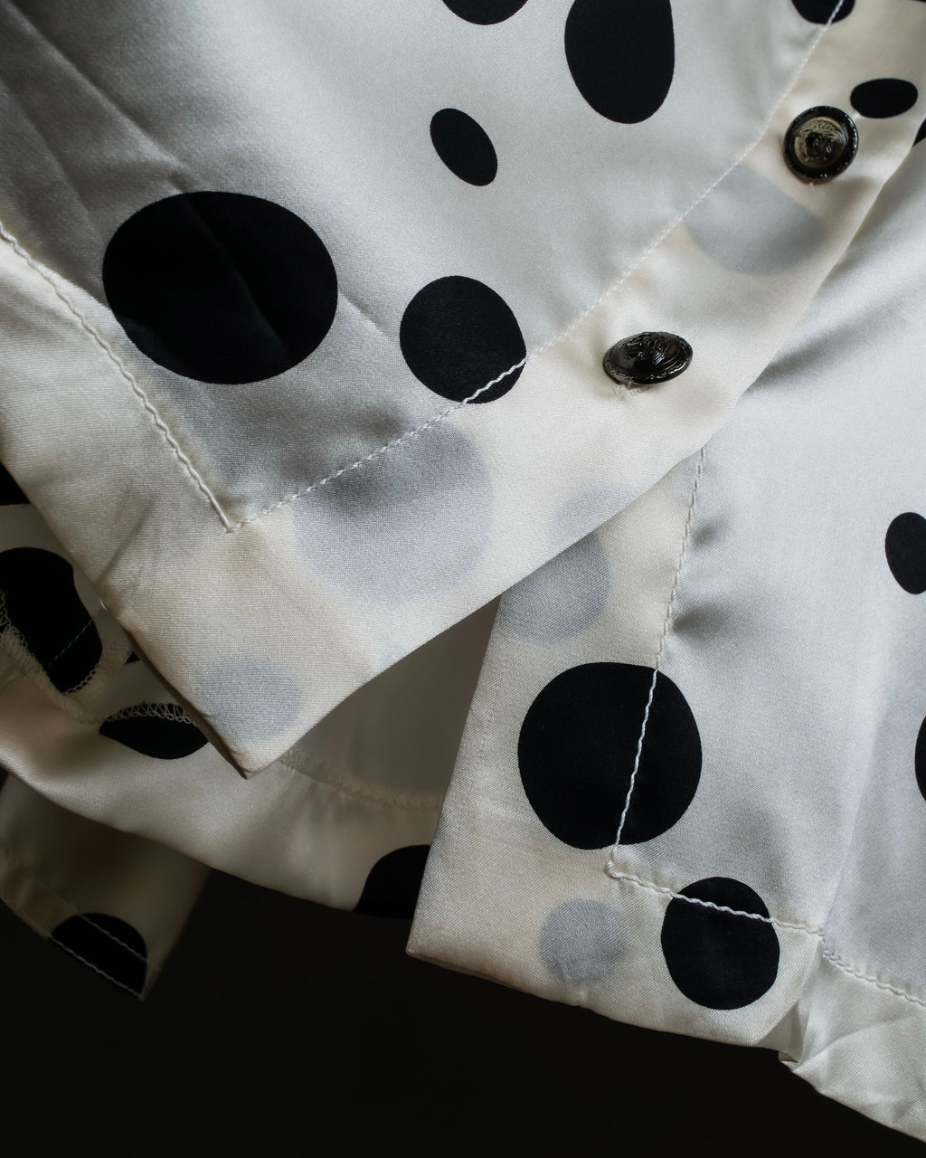"GIANNI VERSACE" Irregular dot pattern silk shirt