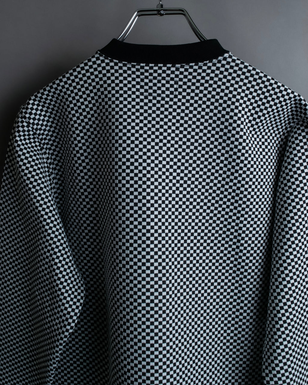 “VERSACE” checkered pattern zip pocket pull over