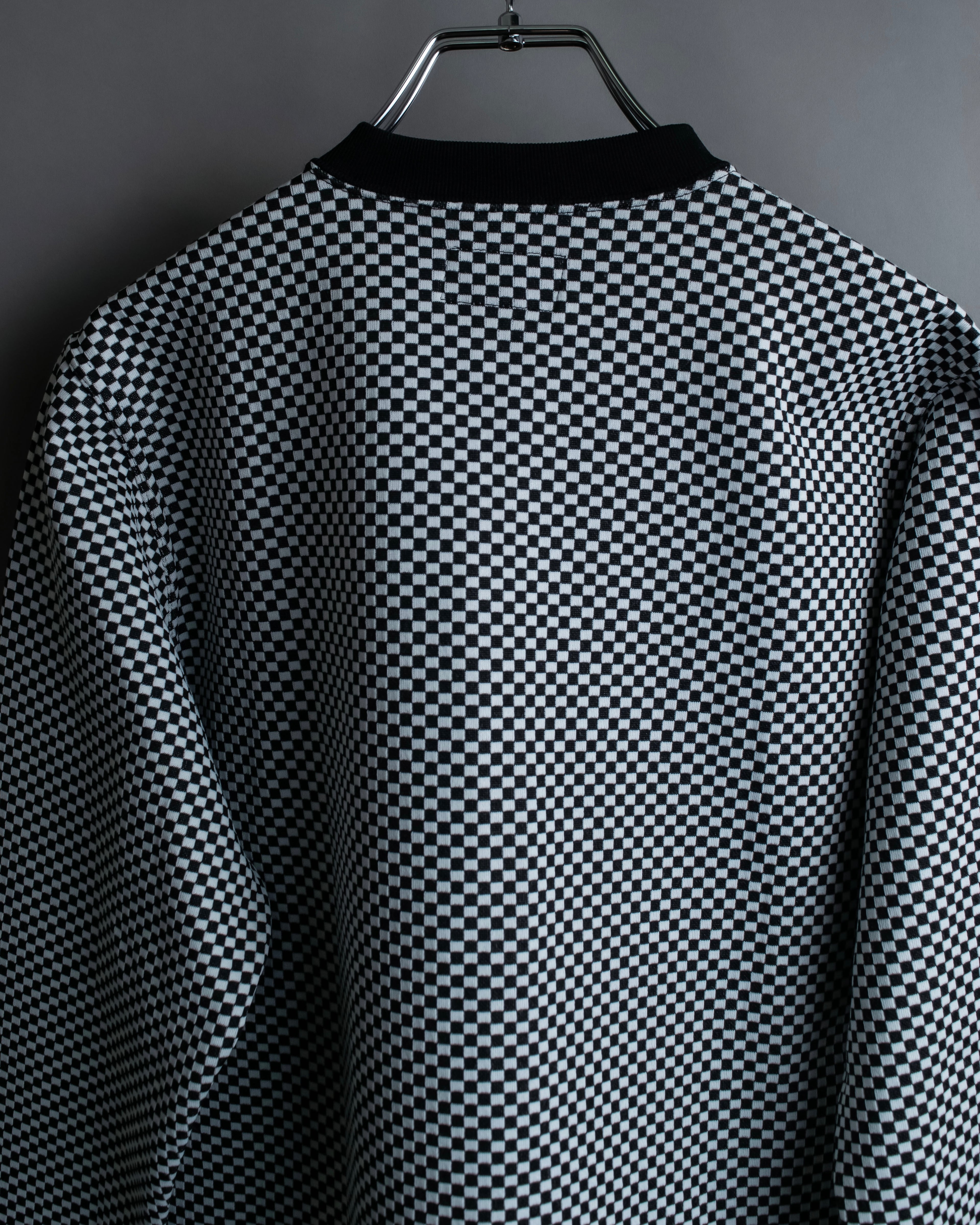“VERSACE” checkered pattern zip pocket pull over