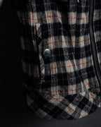 "BURBERRY Blue Label" Layered docking design hooded zip jacket