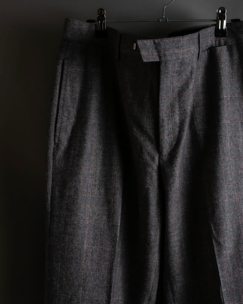 "HERMES" Heather gray cashmere blend slacks