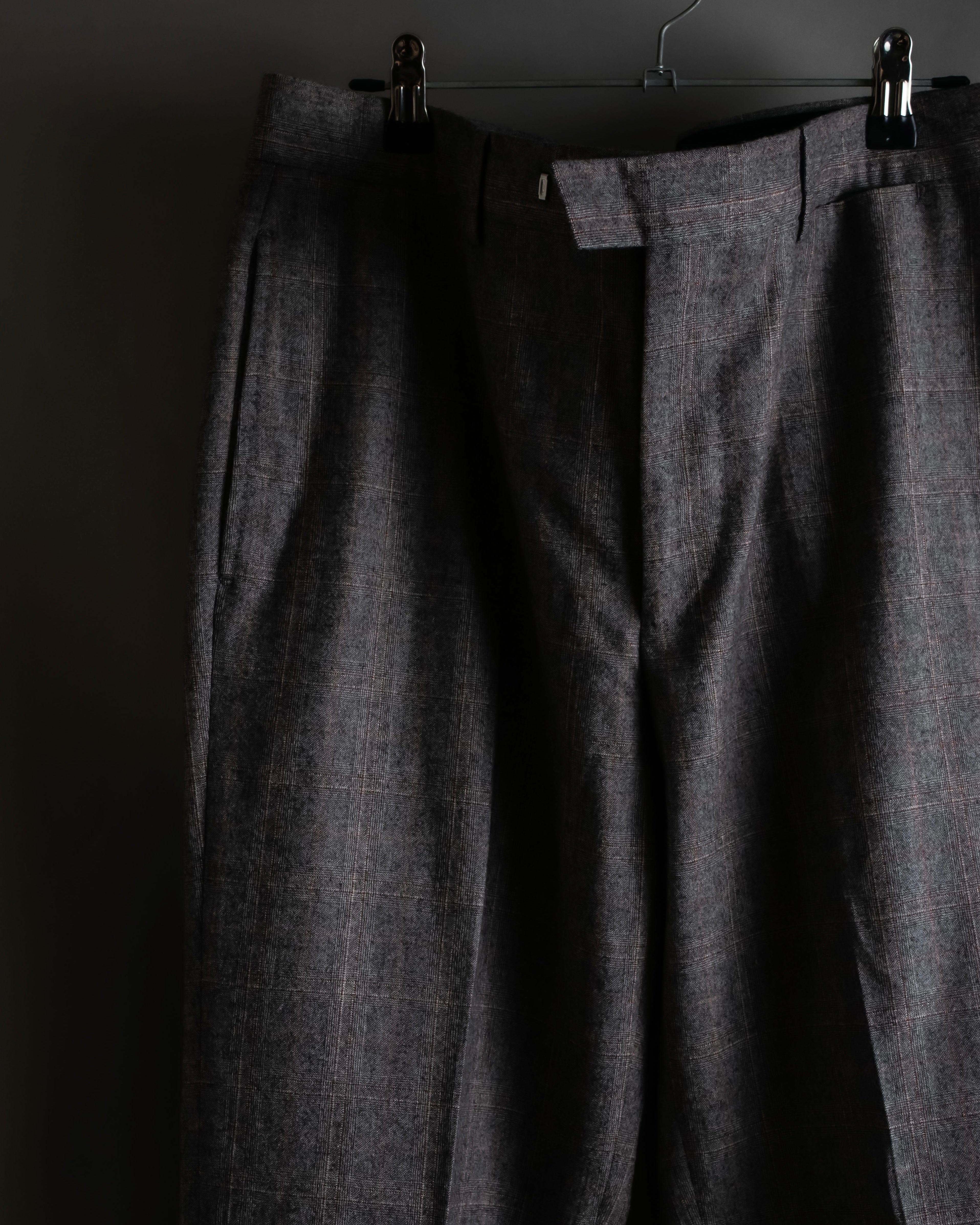 "HERMES" Heather gray cashmere blend slacks