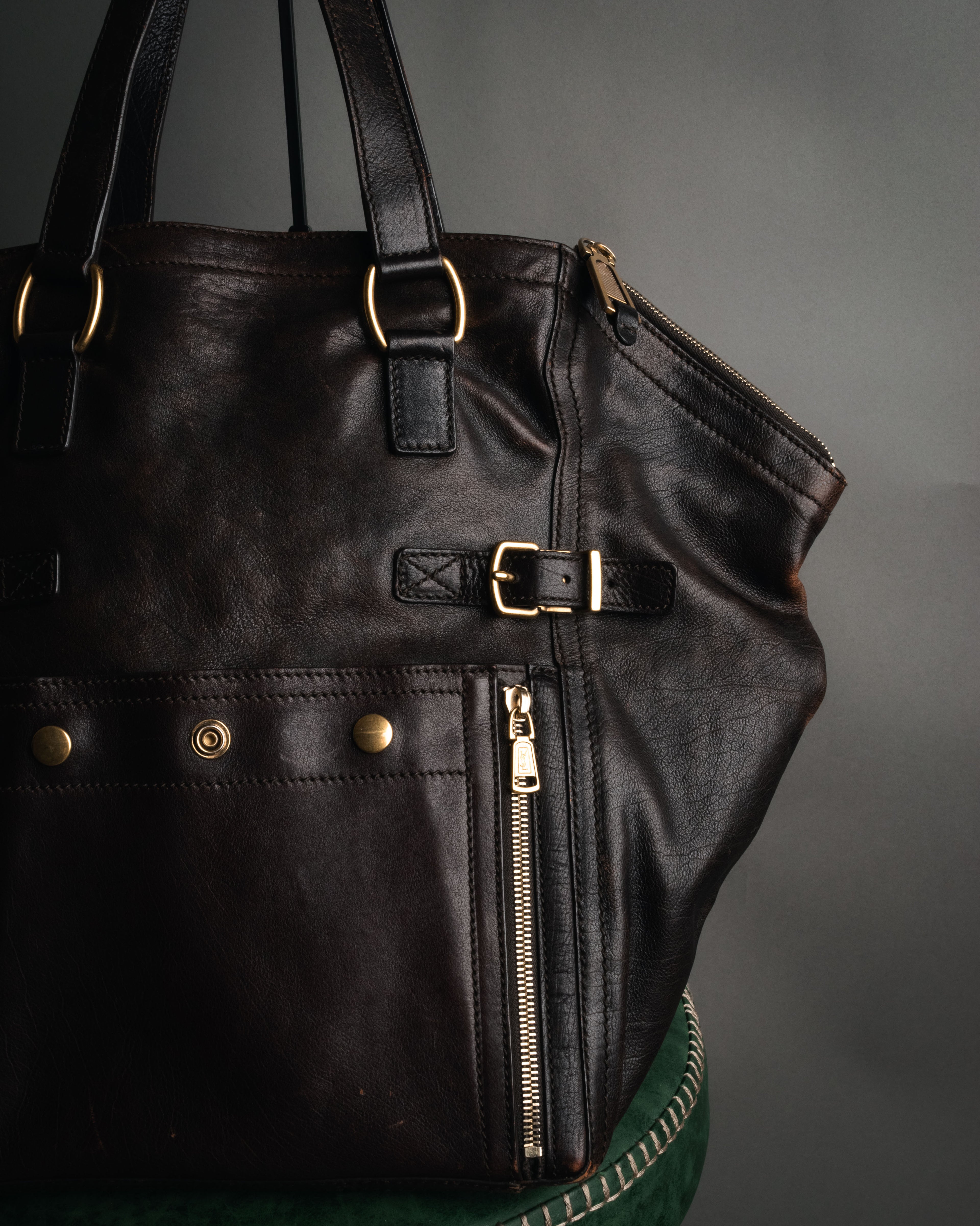 “Yves Saint Laurent” 2000’s downtown leather tote bag