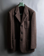 "COMME des GARCONS
HOMME DEUX" Brown checked pattern tailored jacket