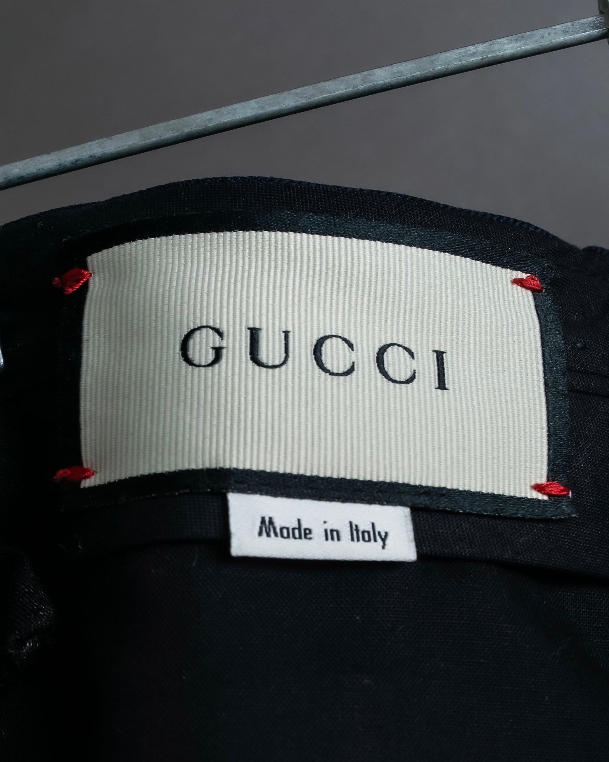 "GUCCI" Deep-tuck wool gently flared slacks