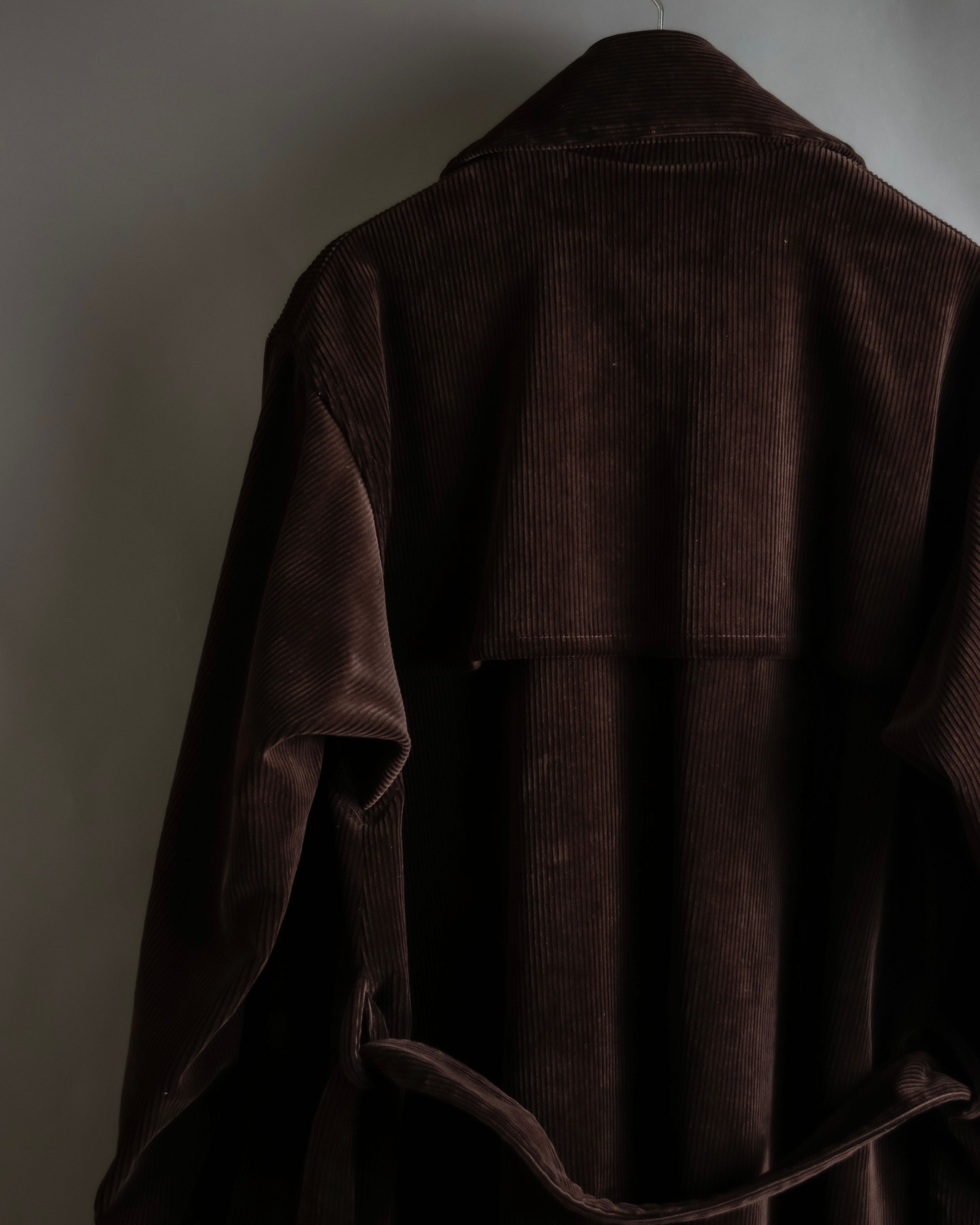 "Barbour" Wide ribbed corduroy maxi-length trench coat