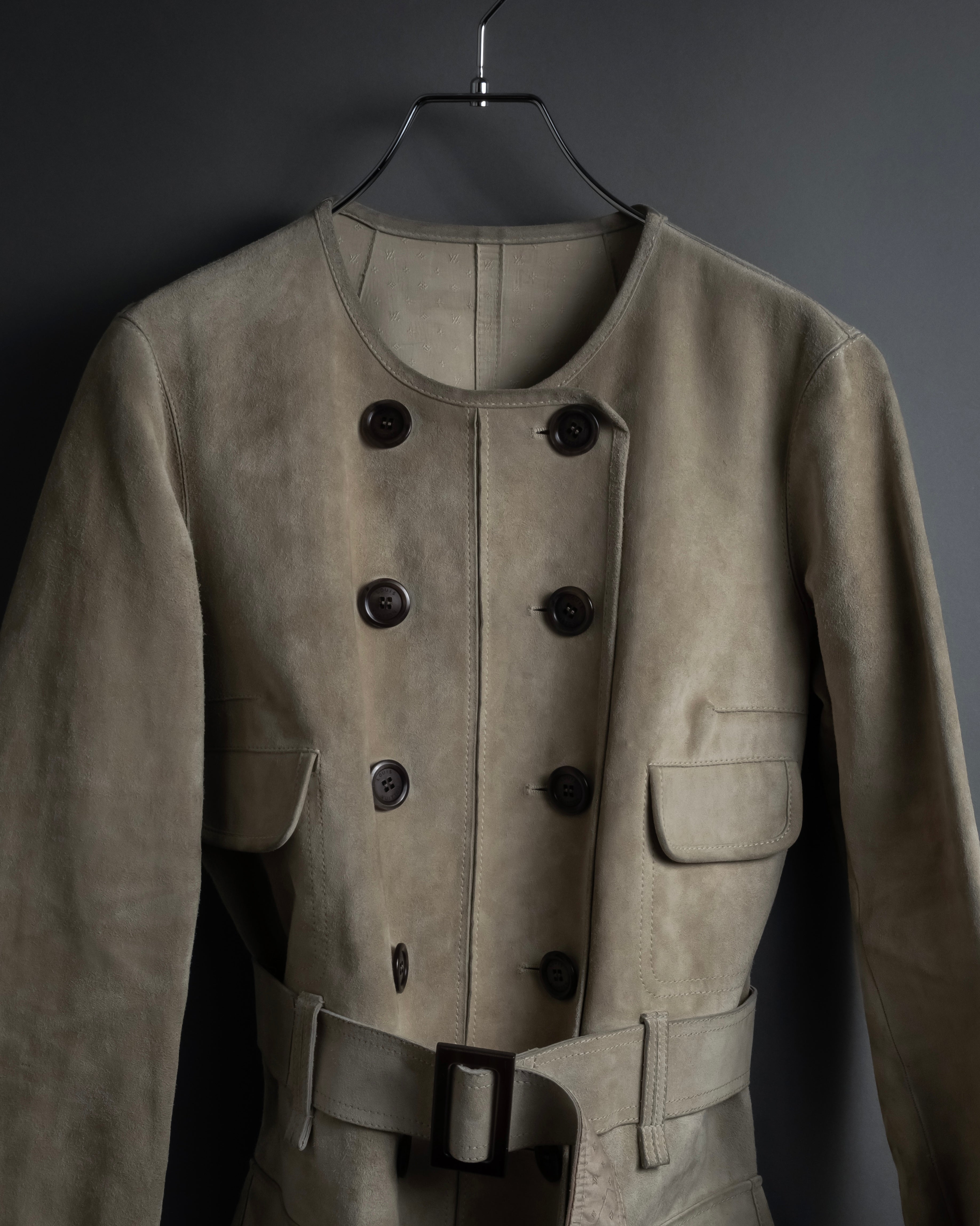 "LOUIS VUITTON" 00's Marc Jacobs period double-breasted suede coat