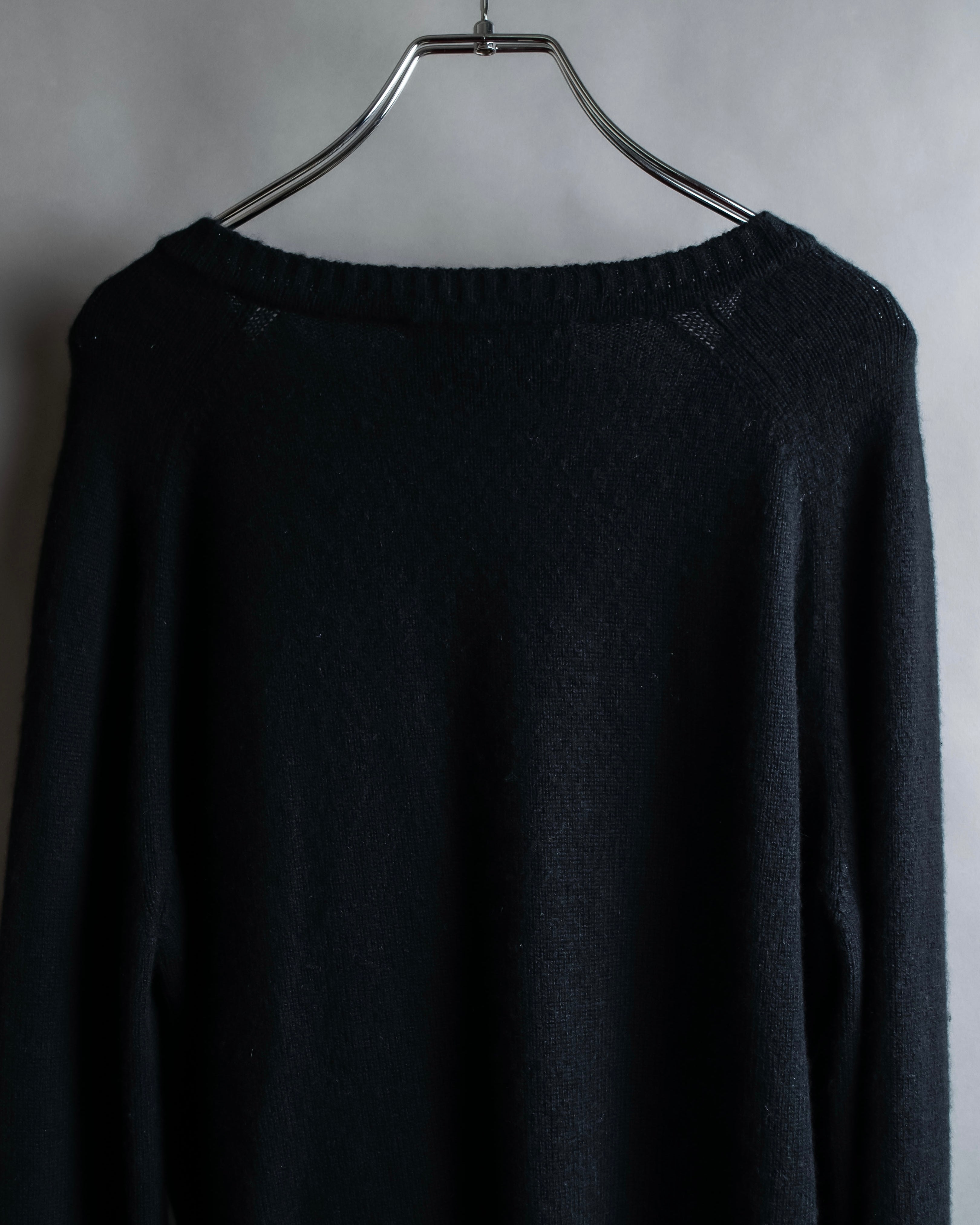"GUCCI" Horsebit design V-neck cashmere knit