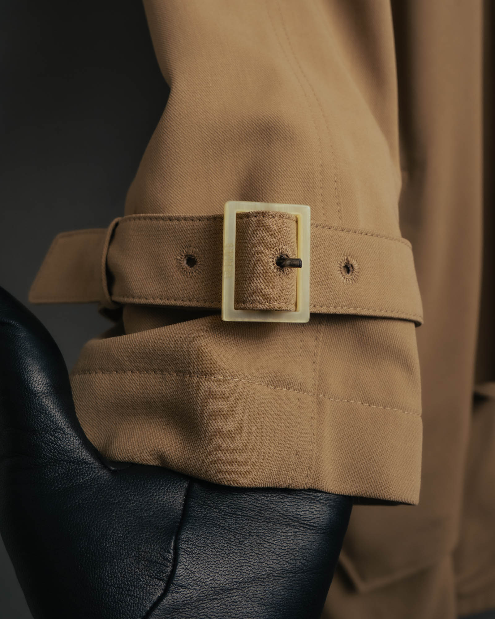 -SPECIAL- “HERMÈS” 90’s-00’s Margiela era draped wool trench coat