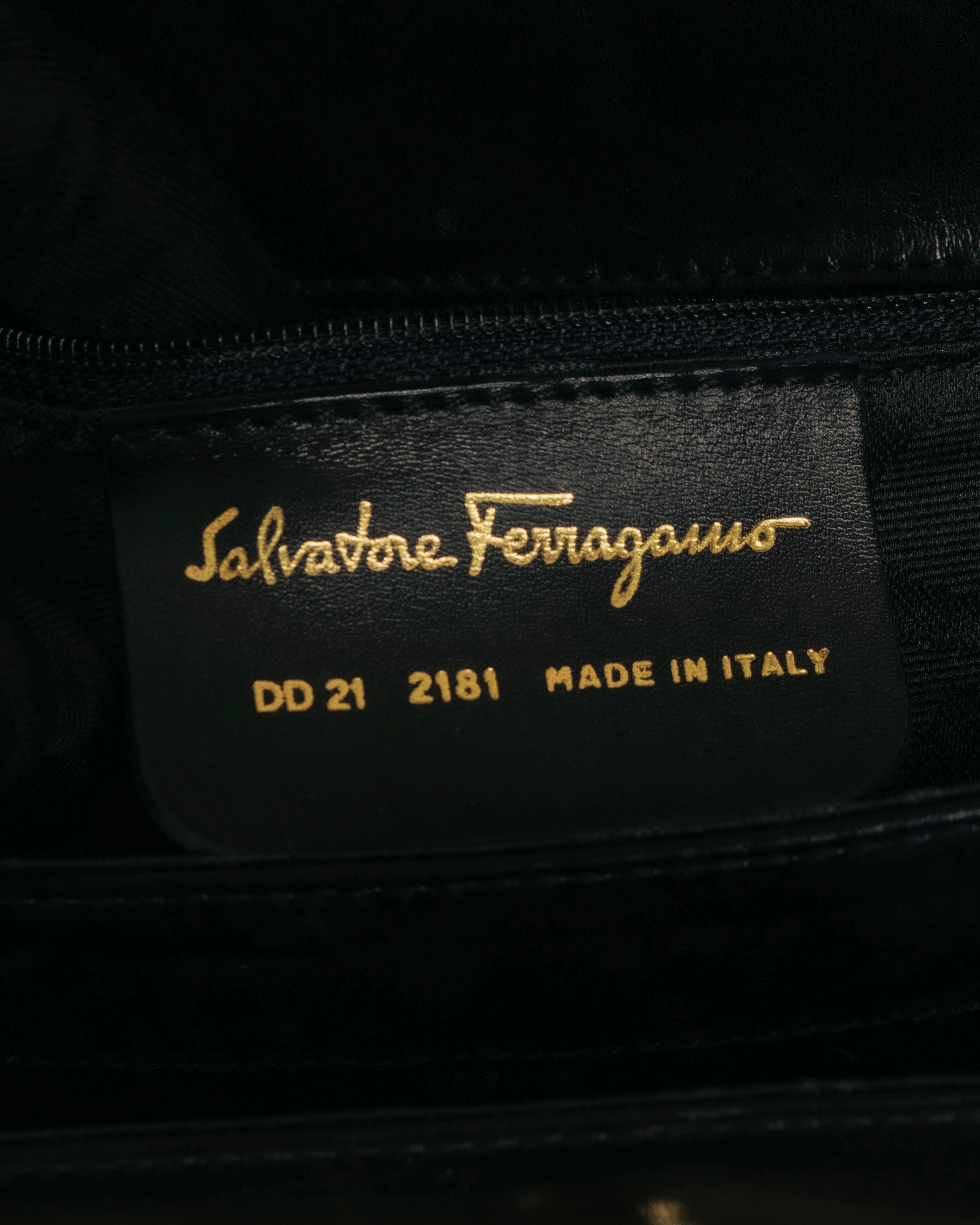“Salvatore Ferragamo” 90’s-00’s Gancini top handle box calf bag