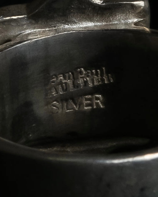 "JEAN PAUL GAULTIER" Logo engraved oval motif silver 925 rope ring