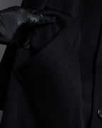 "BARBERINI" Minimalist detail 100% cashmere stand collar coat