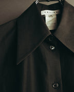 "CELINE" 90's-00's Sharp collared cotton button-up shirt