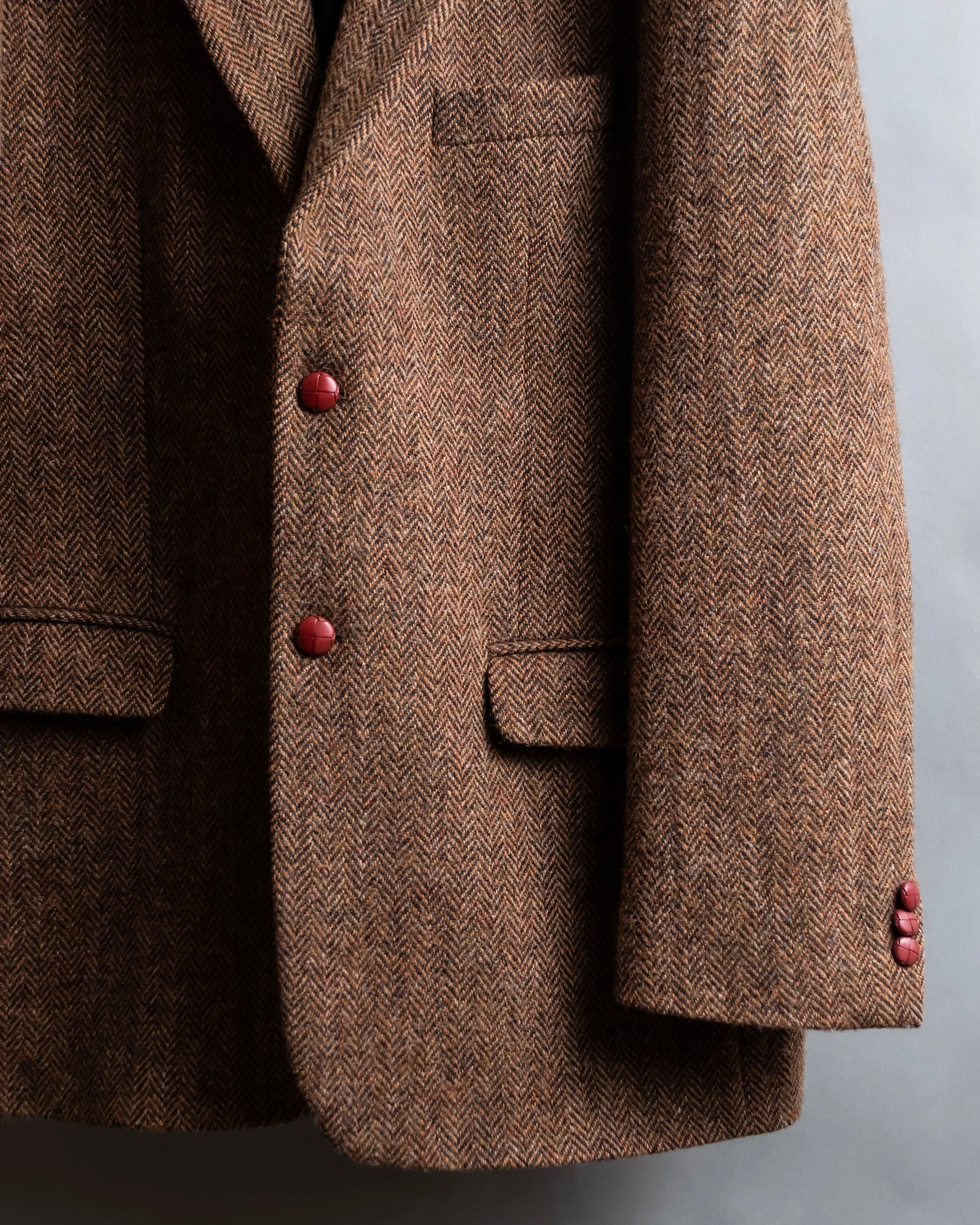 "HARRIS TWEED" Oversized herringbone tailored jacket