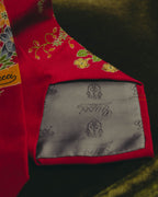 "GUCCI" 70's-80's Floral silk scarf tie