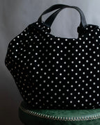 "tricot COMME des GARCONS" Polka dot velour large handbag
