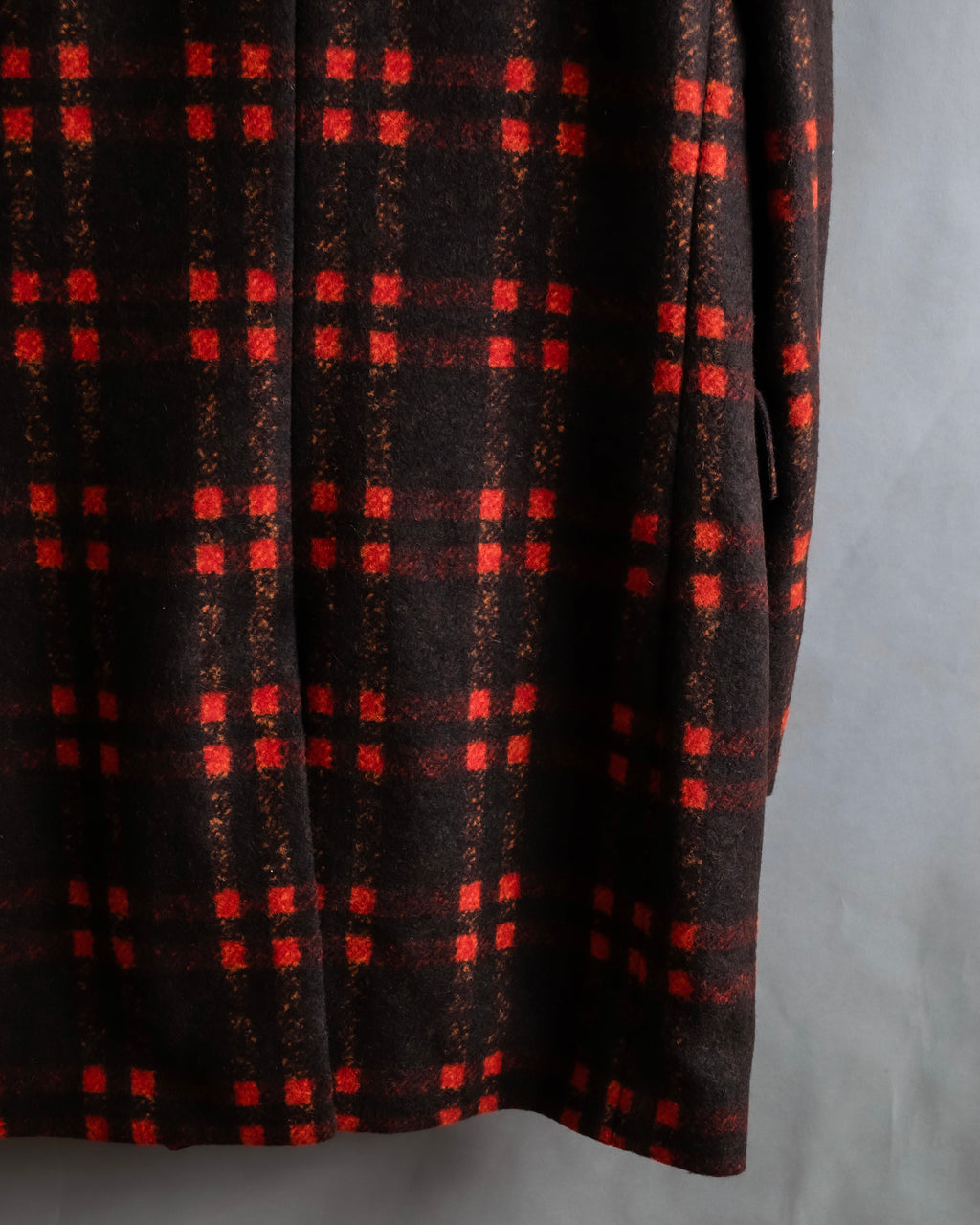 "HUGO BOSS" Plaid brushed wool tailored coat