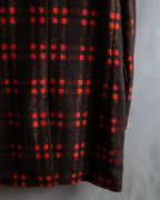 "HUGO BOSS" Plaid brushed wool tailored coat