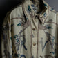 "HERMES" Natural animal pattern oversized silk shirt