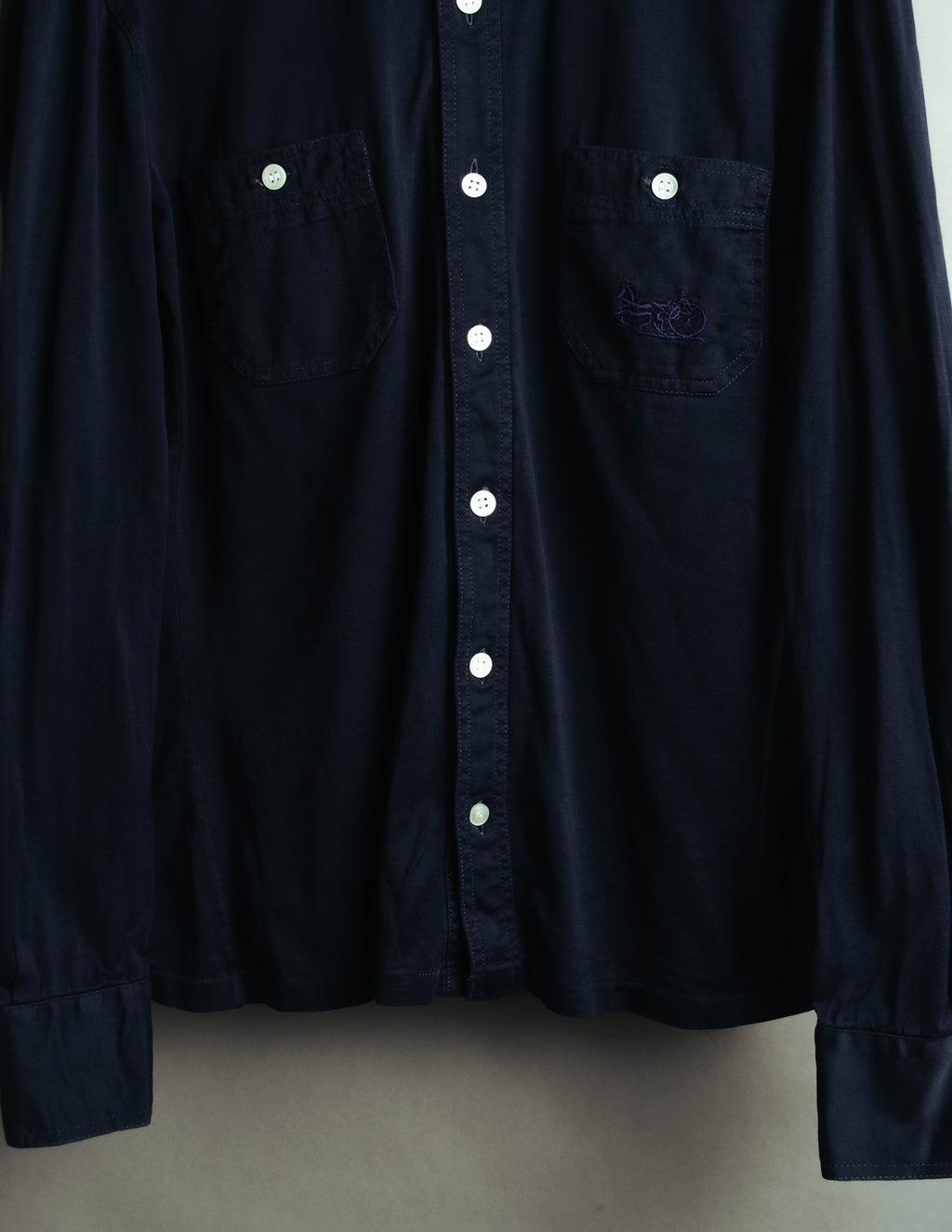 "CÉLINE" 70's-80's Sulky logo embroidered long sleeve shirt
