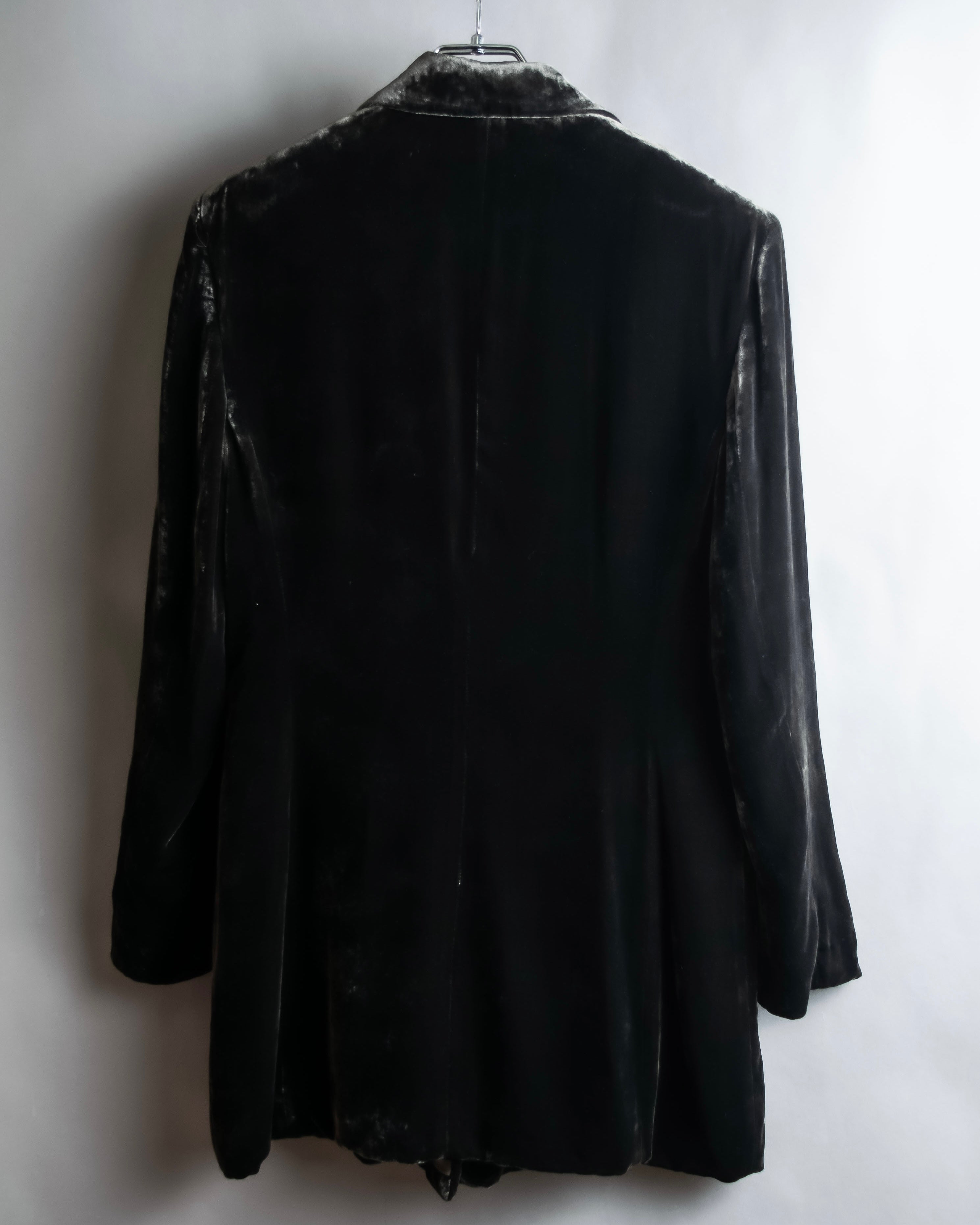 "FERAUD" Vintage velour glossy black tailored jacket