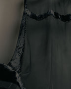 “GUCCI” 90’s-00’s Sheer velvet trimmed silk blend stole