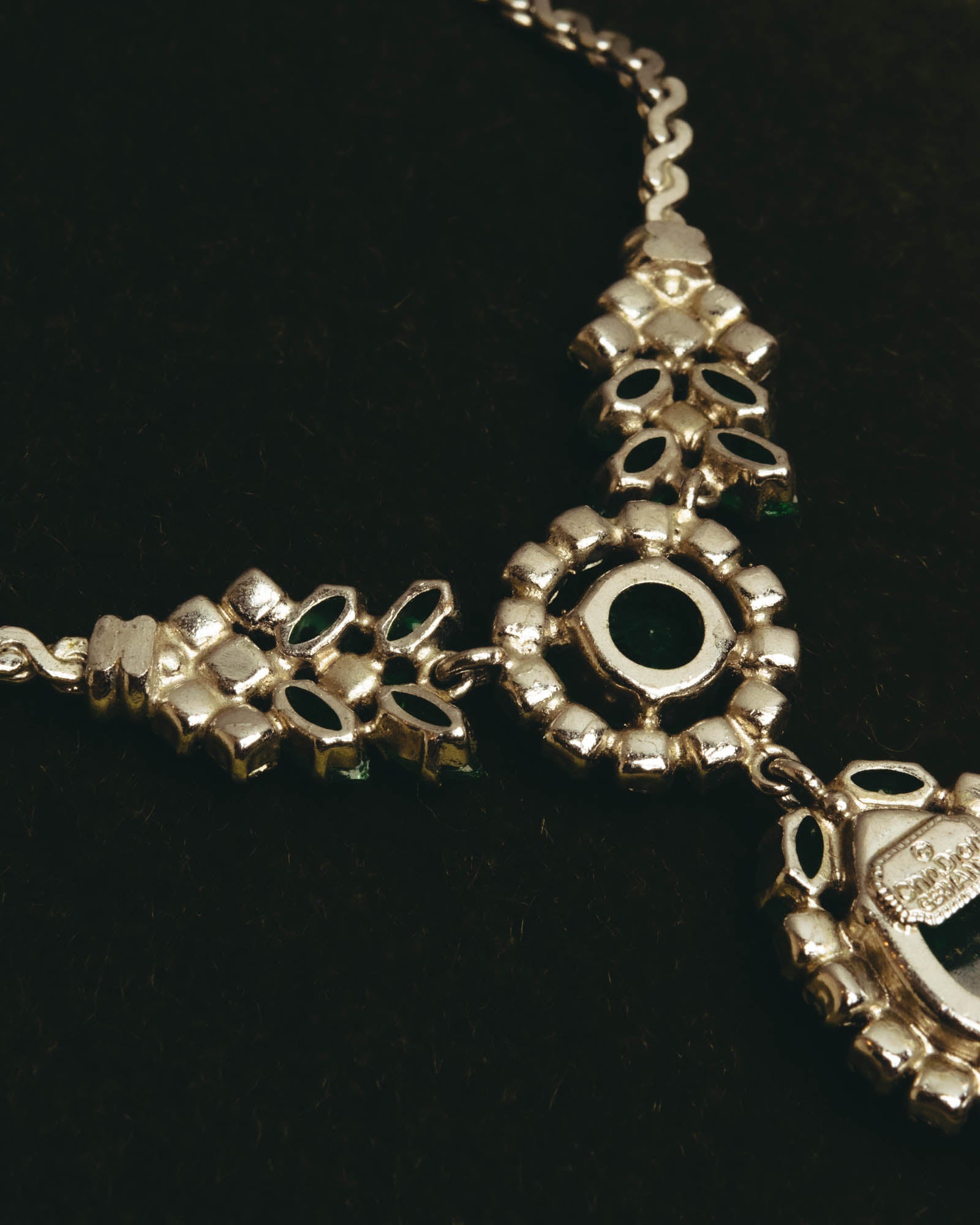 "Christian Dior" 80's-90's Emerald green pendant necklace